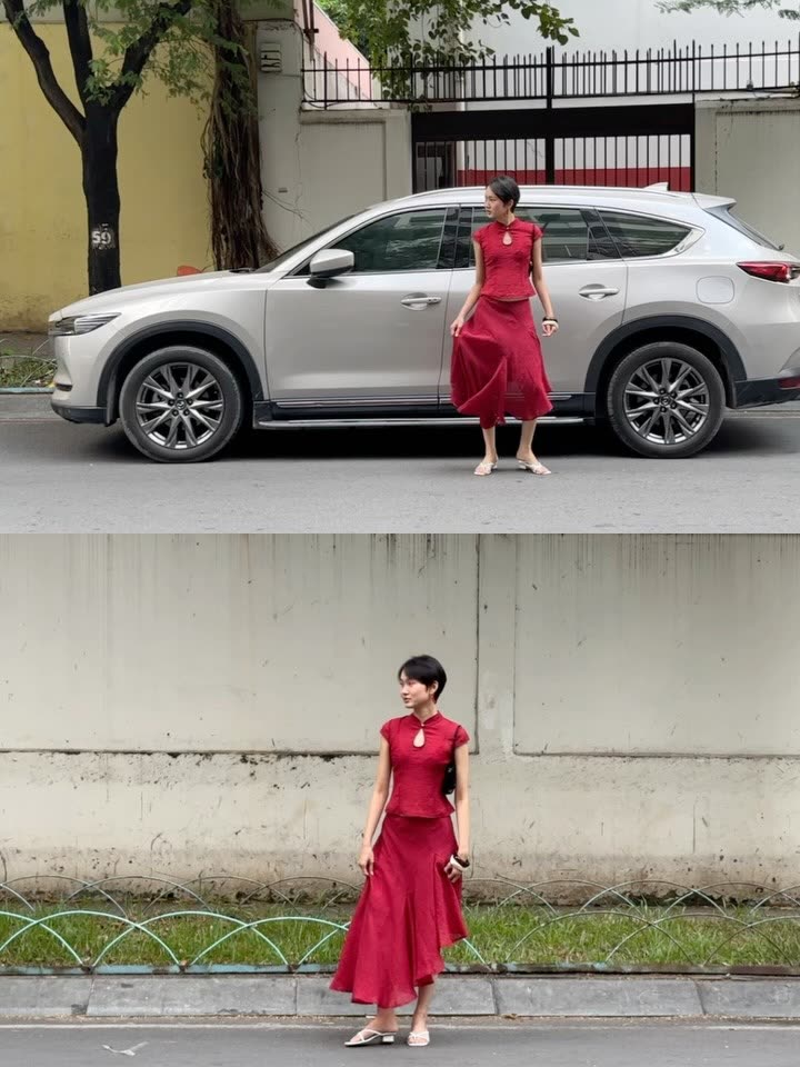 Thảo, Neenee, on the street, frame 1 of 10